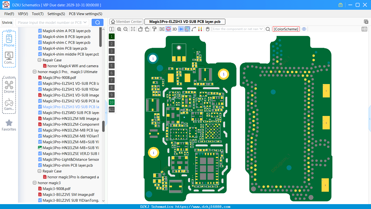 HONOR Magic3Pro-ELZSH3 VD SUB PCB Layer